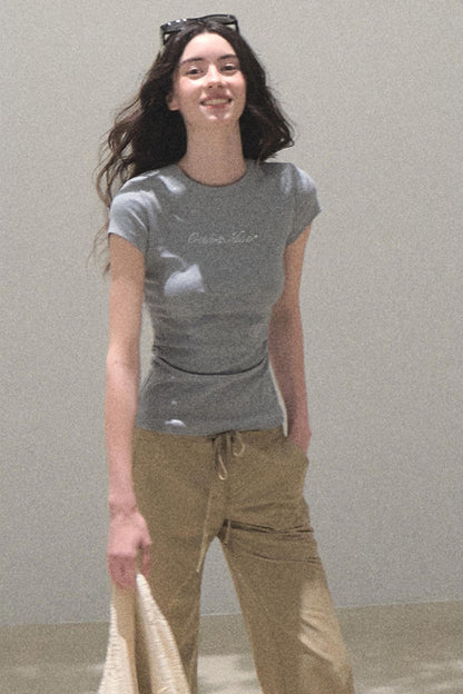 Copper Tencel Wide-Leg Pants