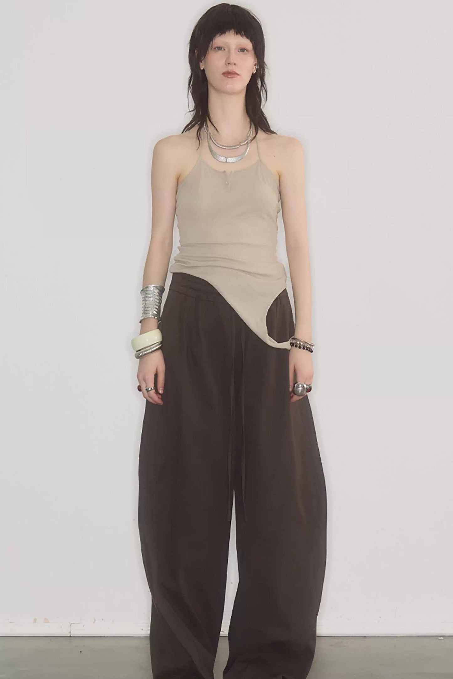 Breathable Layered Halter Neck Top