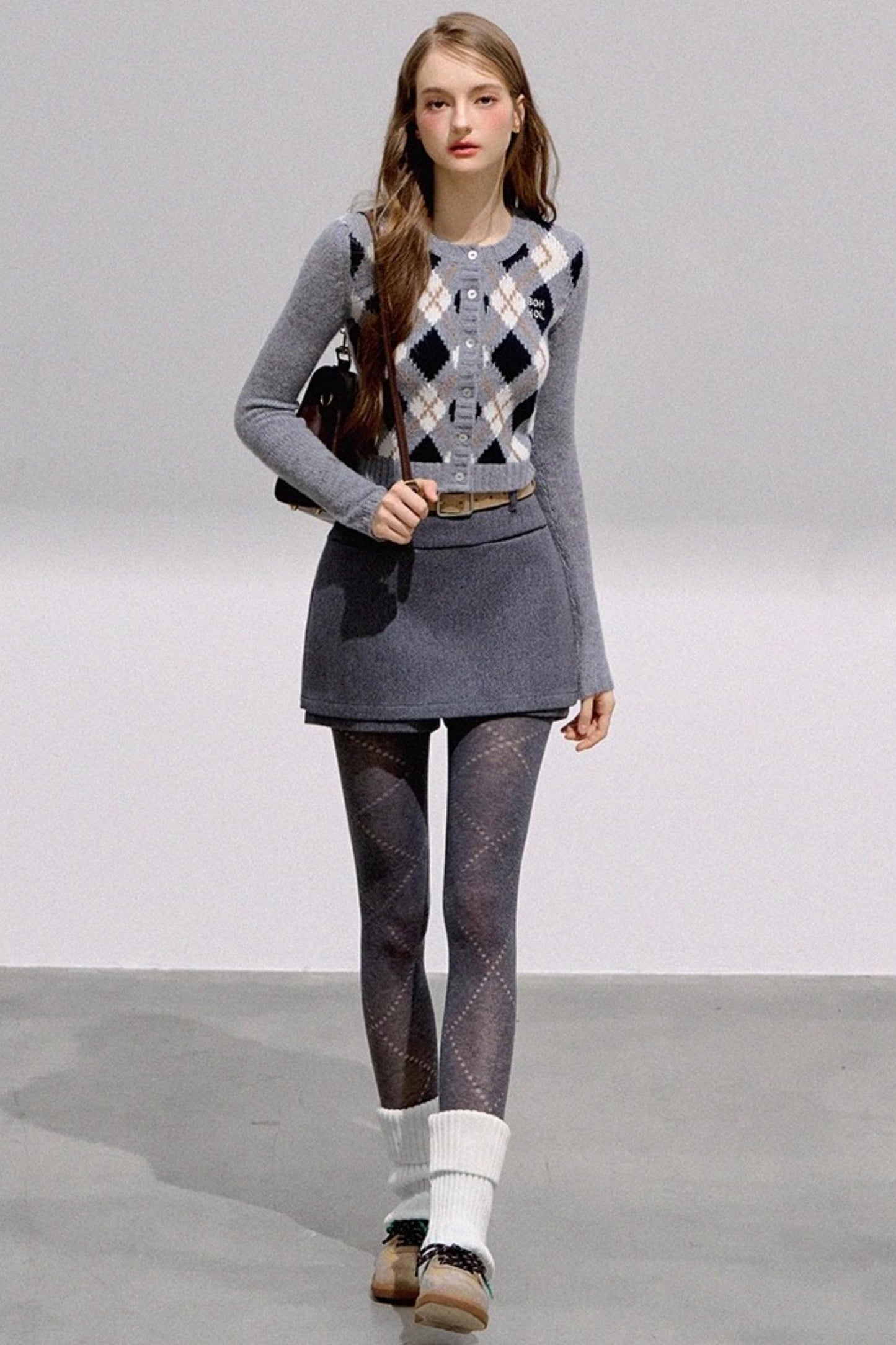 High-End Wool Tweed Skirt