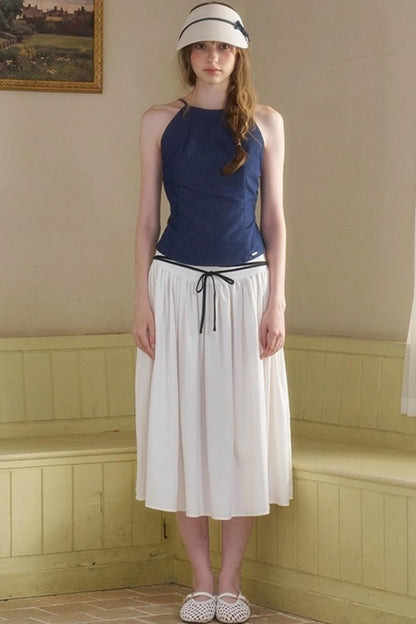 Retro Loose A-Line Stripe Skirt