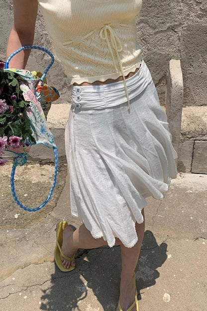 White Lace A-Line Skirt