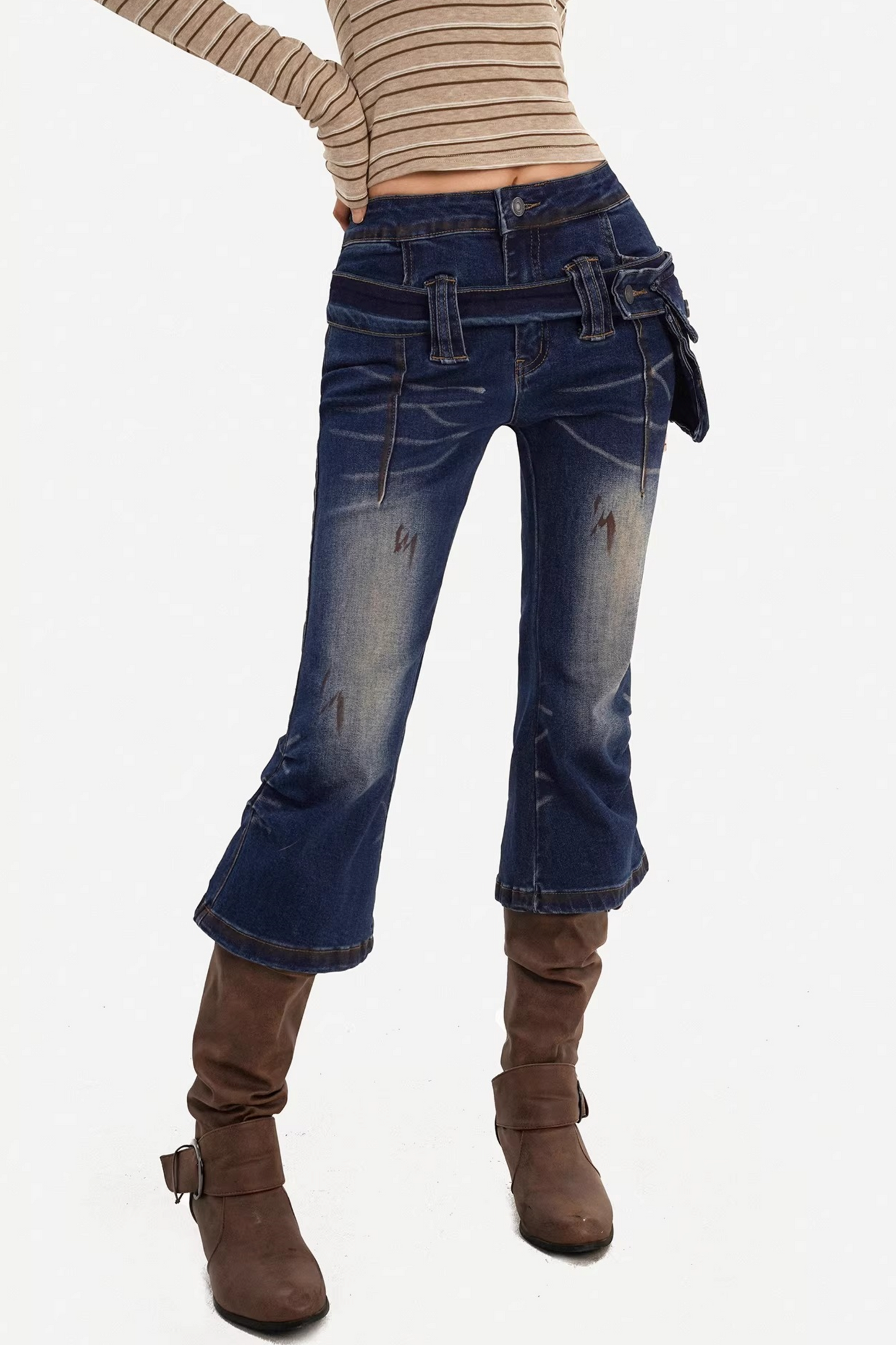 Vintage Washed Flared Pants