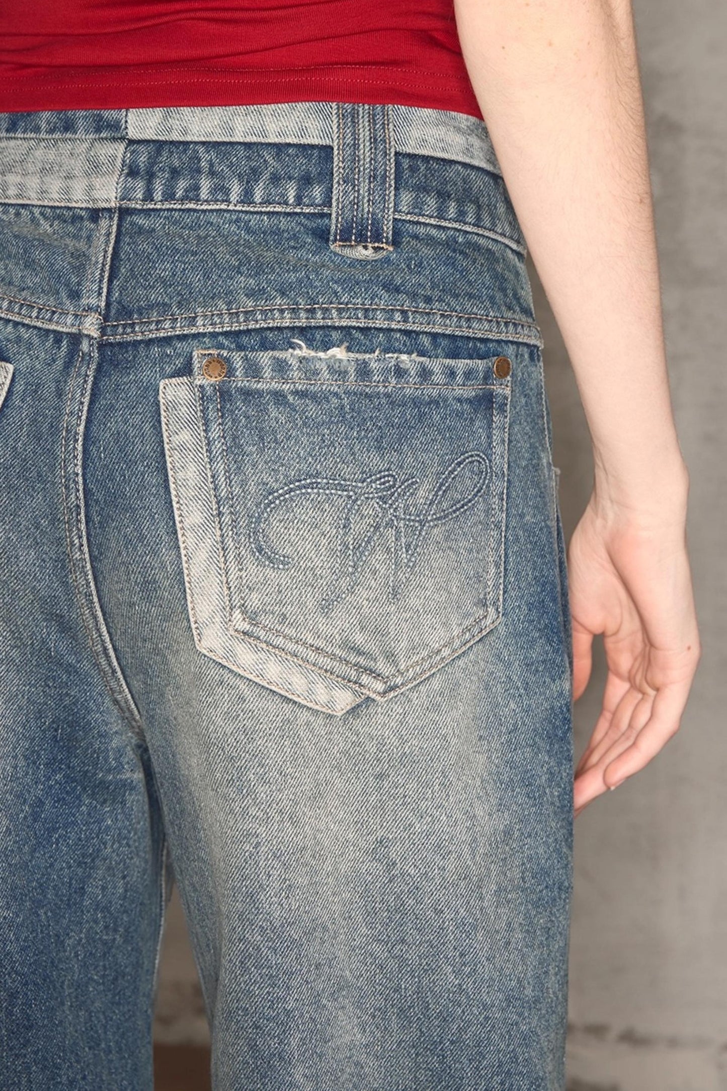 Retro Waist Loose Jeans