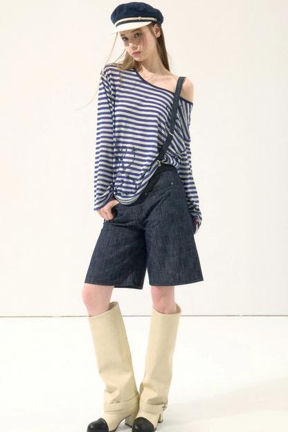 Versatile Striped Cover-Up Top