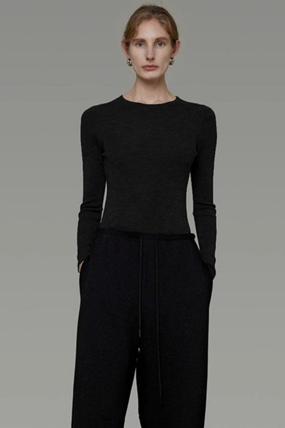 Wool Crew Neck Knitted Sweater