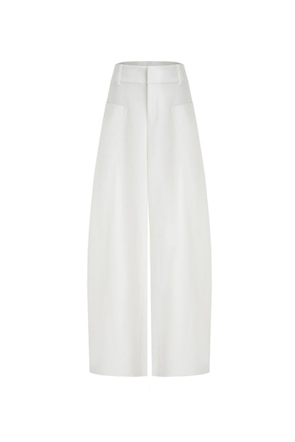 Sickle Arc High-Waisted Wide-Leg Pants