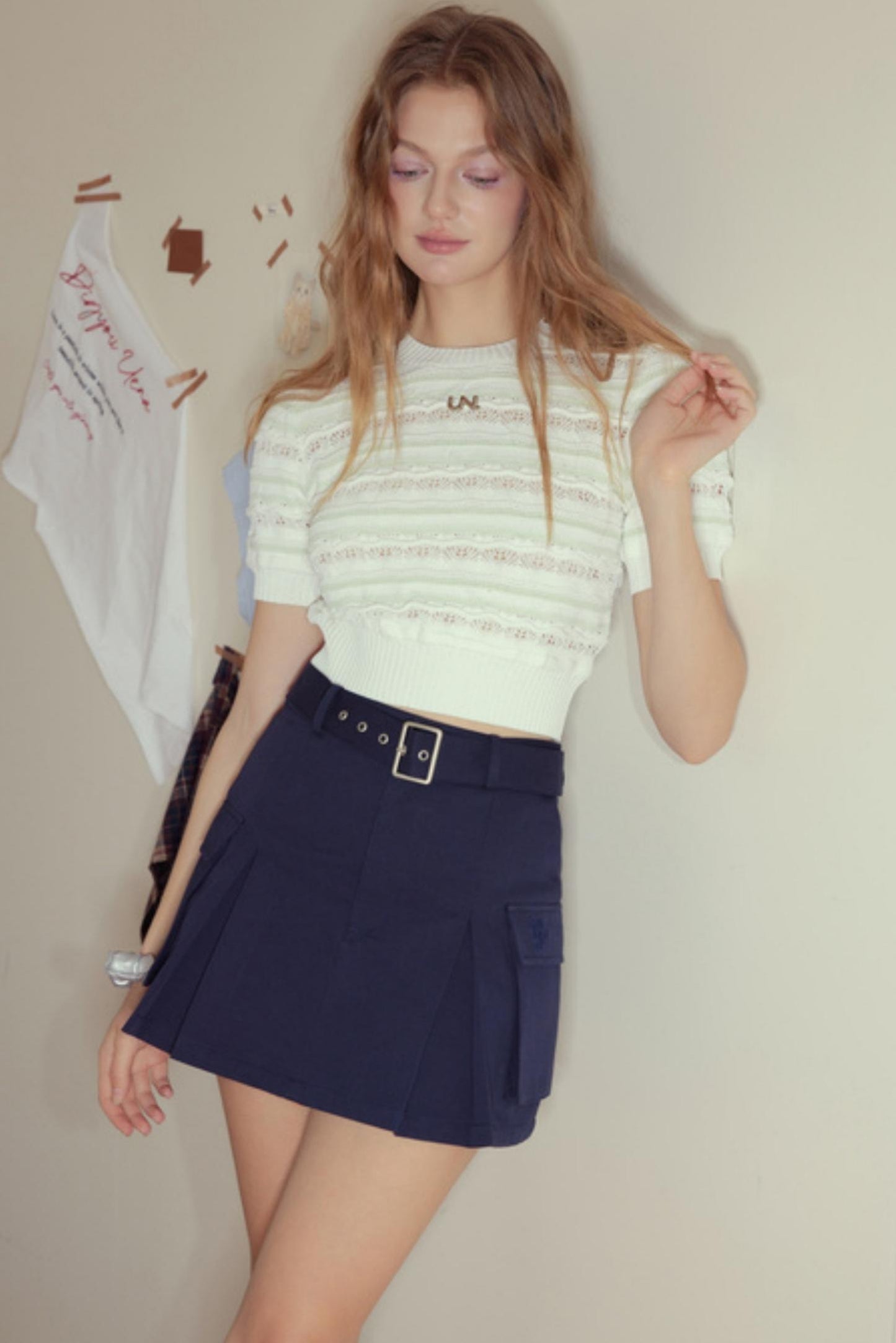 Navy Blue Vintage A-line Skirt