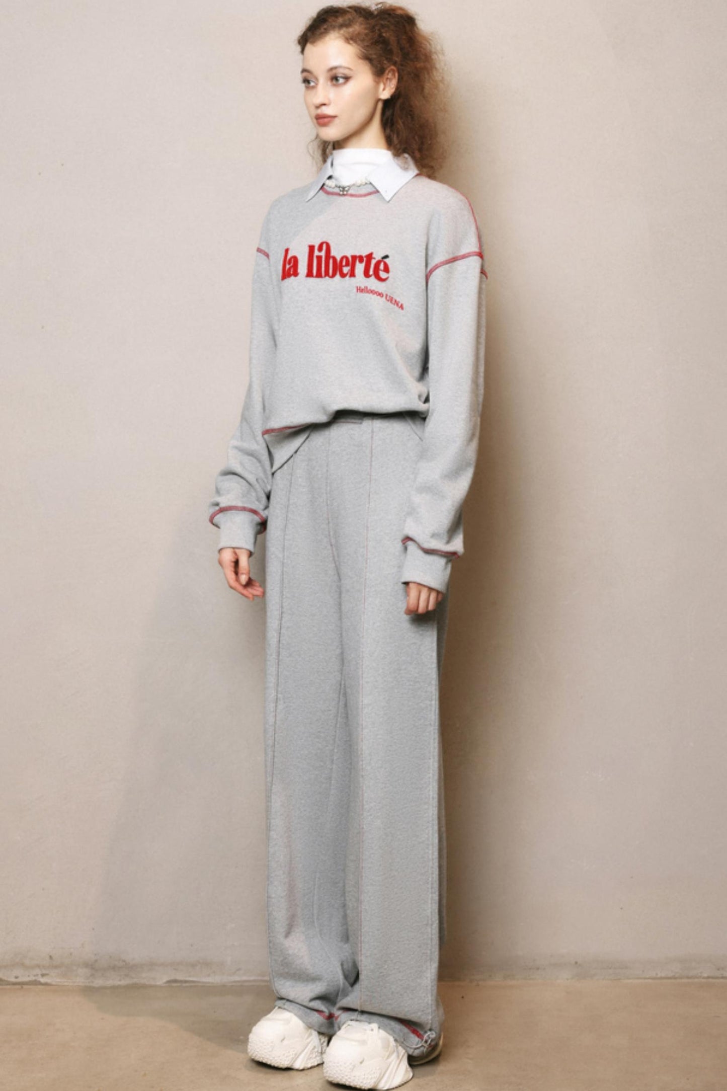 Vintage Gray Sweatshirt & Pants Set-Up