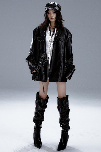 Dark Punk Leather Jacket