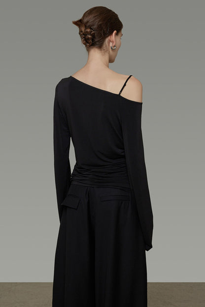 Irregular Slanted Shoulder Top