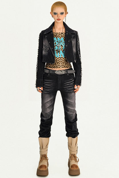 Molly Retro Spice Denim Short Jacket