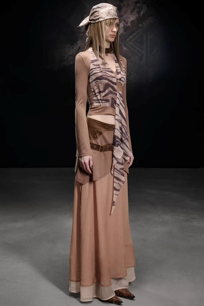 Knitted Chiffon Asymmetrical Top