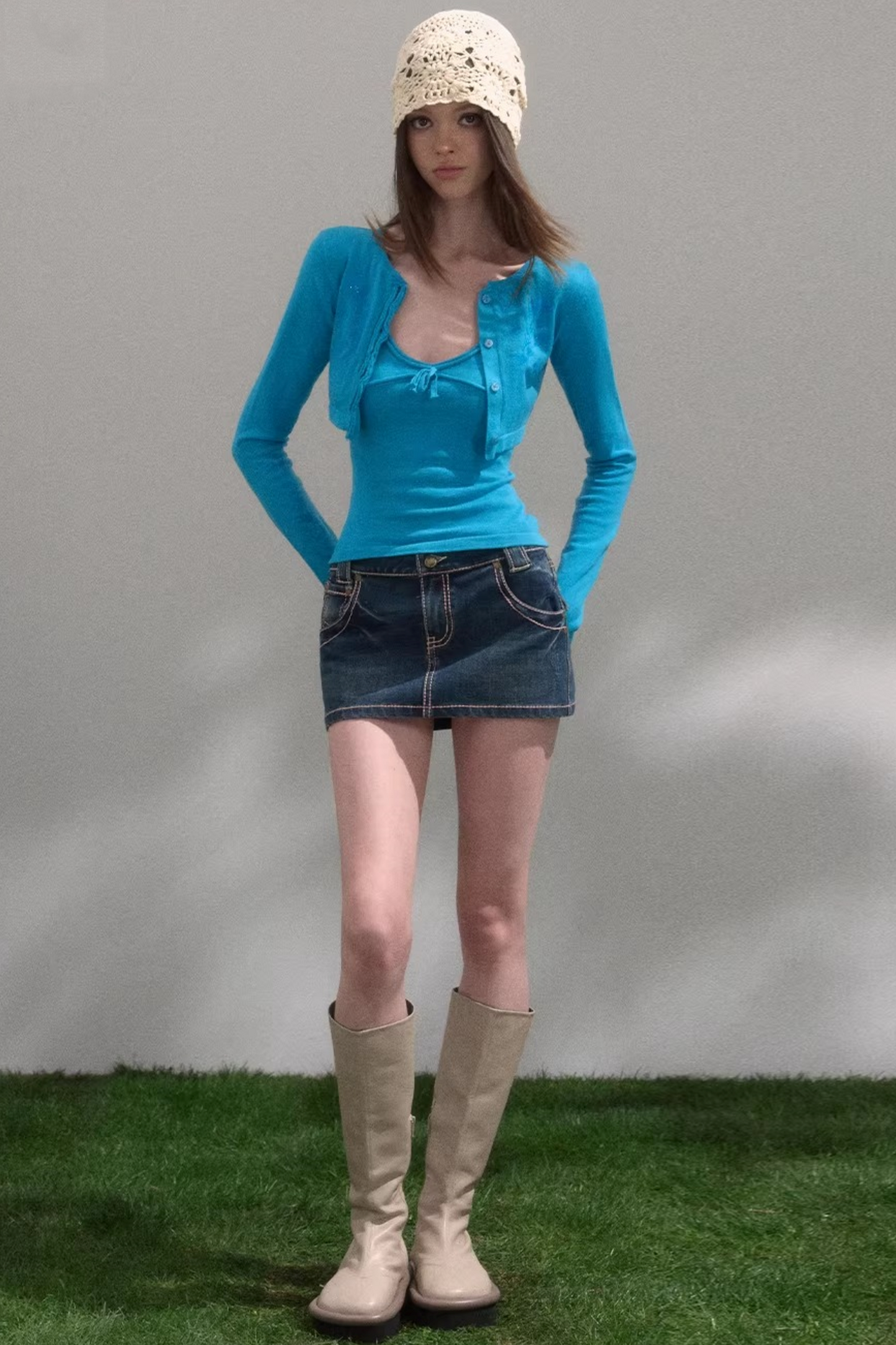 Retro Jeansrock mit Waschung