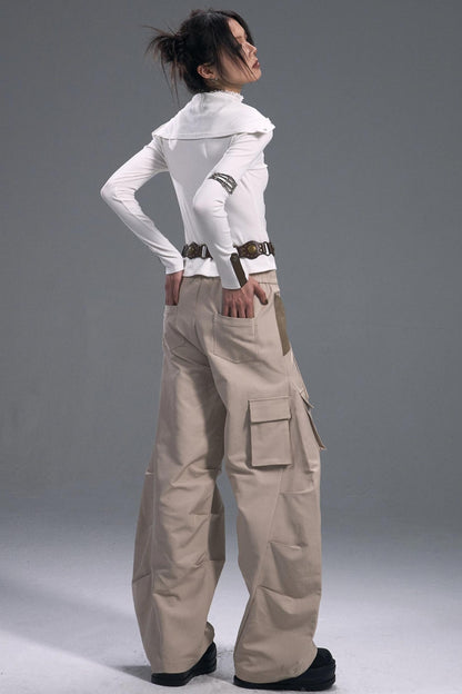 Vintage Lace-Up Cargo Pants