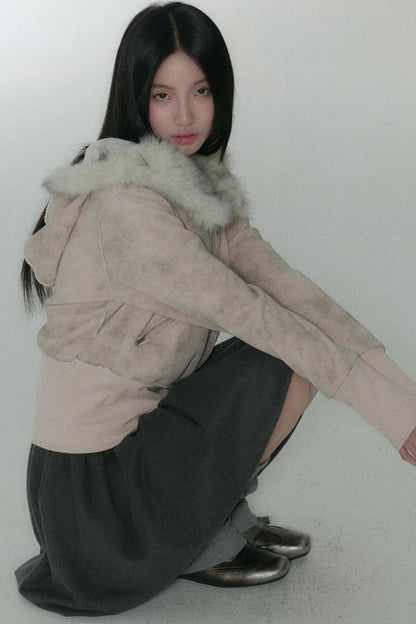 Pink Polka Dot Pleated Skirt