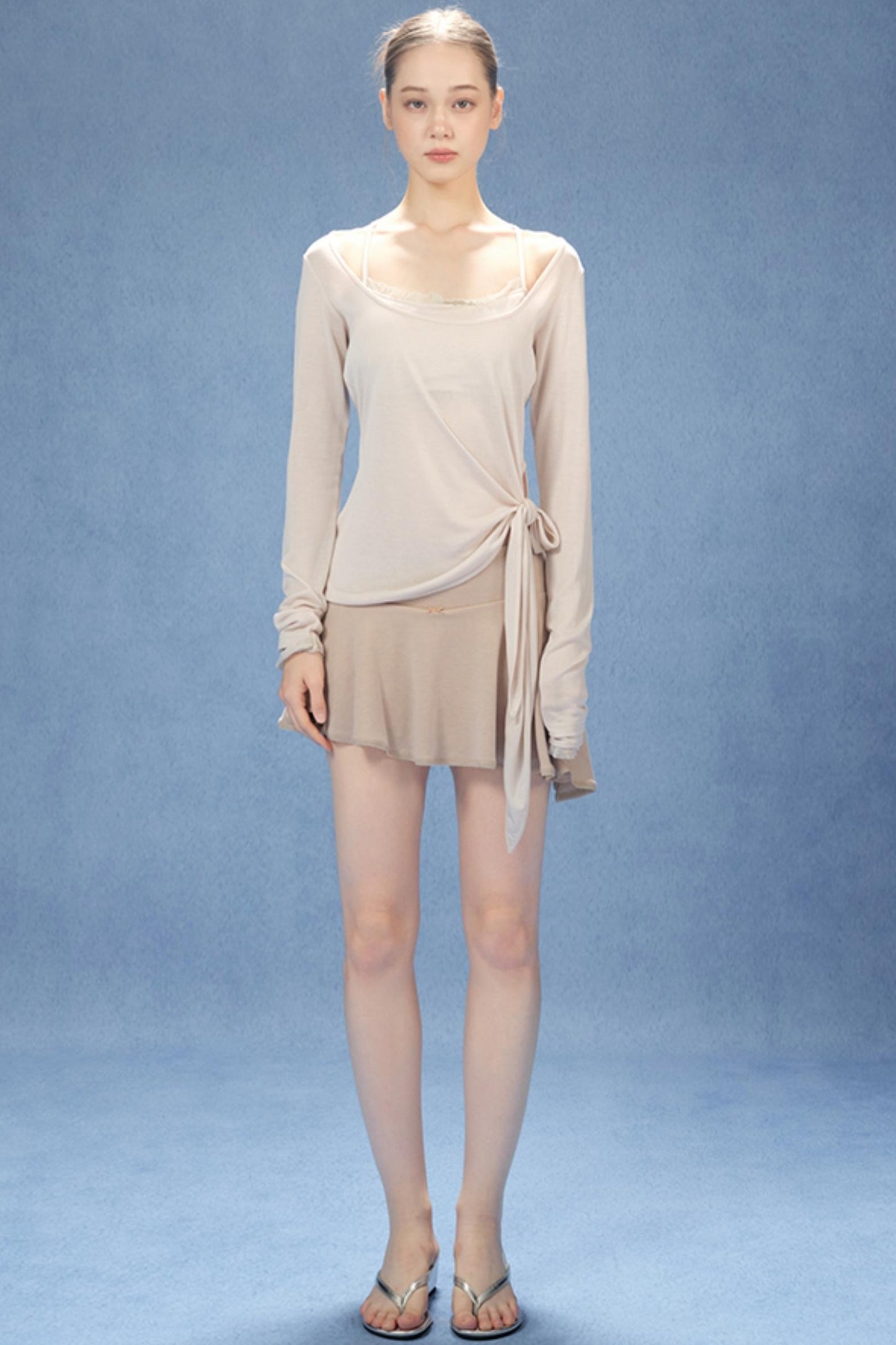 Chic U-Neck Corset Top Set