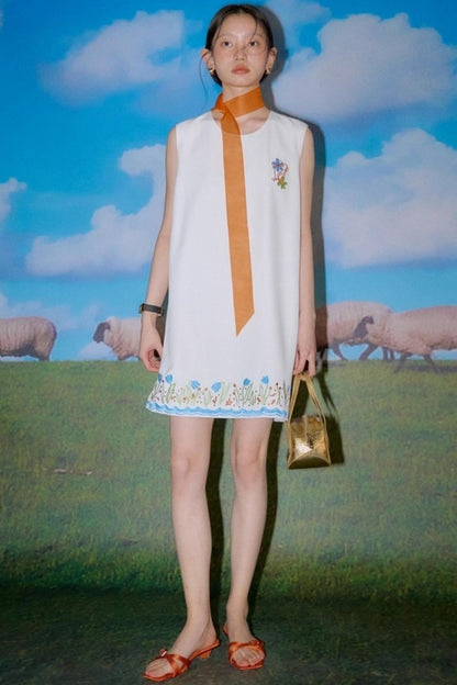 Original Tulip Embroidered Vest Dress