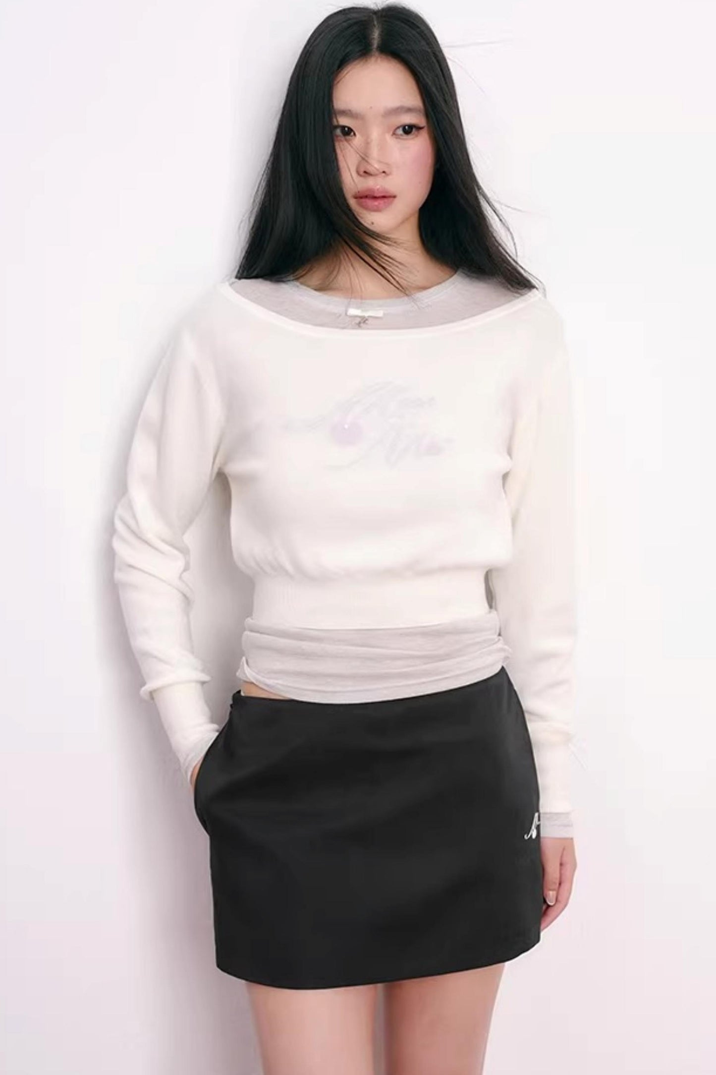 Cherry Jacquard Merino Wool Top