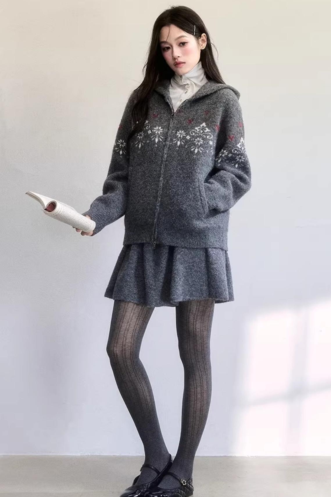 Frosting Jacquard Strickjacken-Set