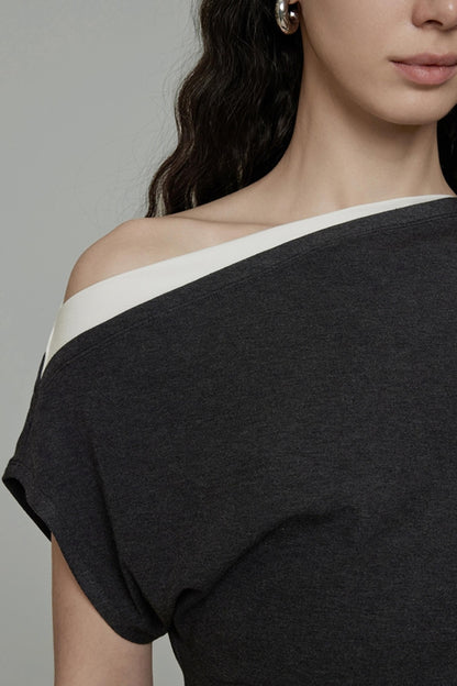 Irregular Hem Strapless Knit Top