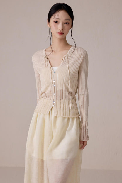 Beige Light Knit Cardigan