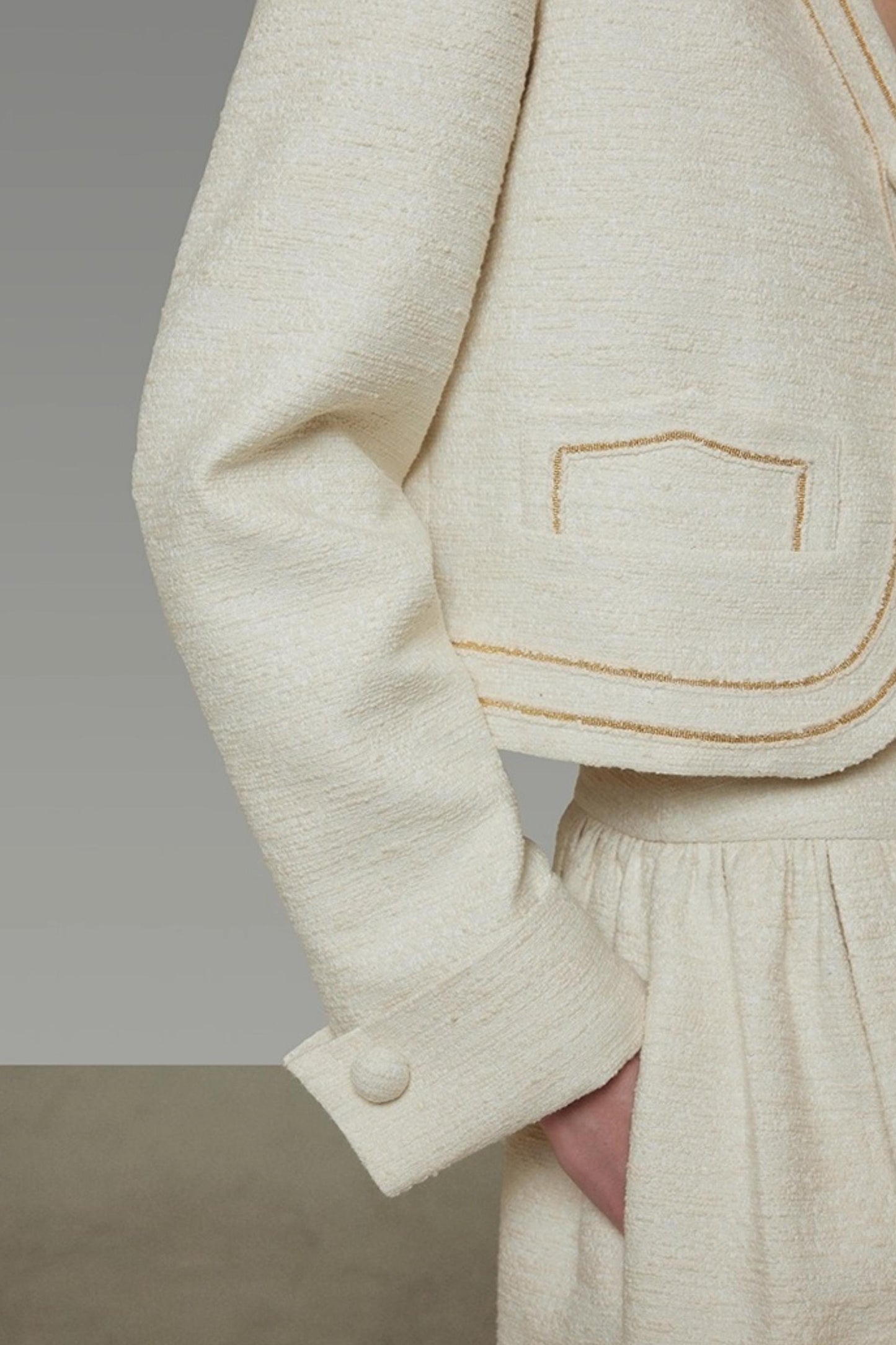 Vintage V-Neck Short Suit Set-Up