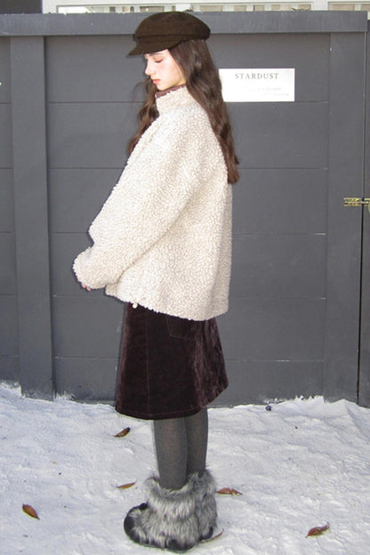 Snow Kiss Latte Plush Coat