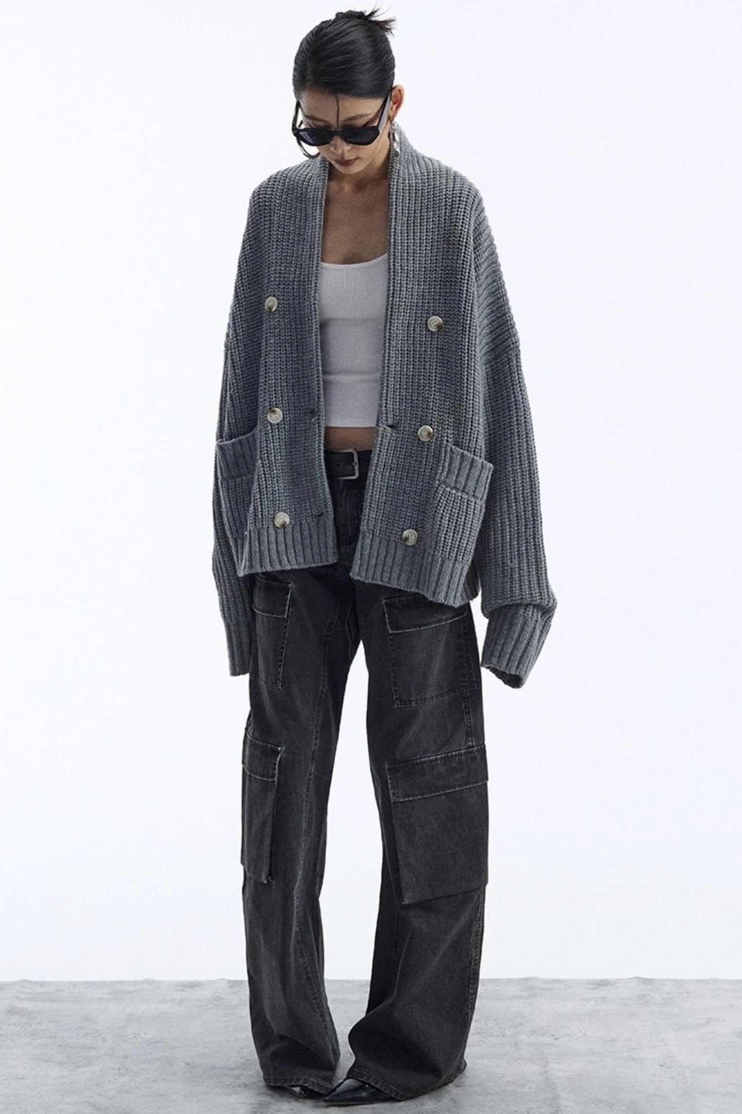 Lazy Style Large Pocket Knitted Cardigan