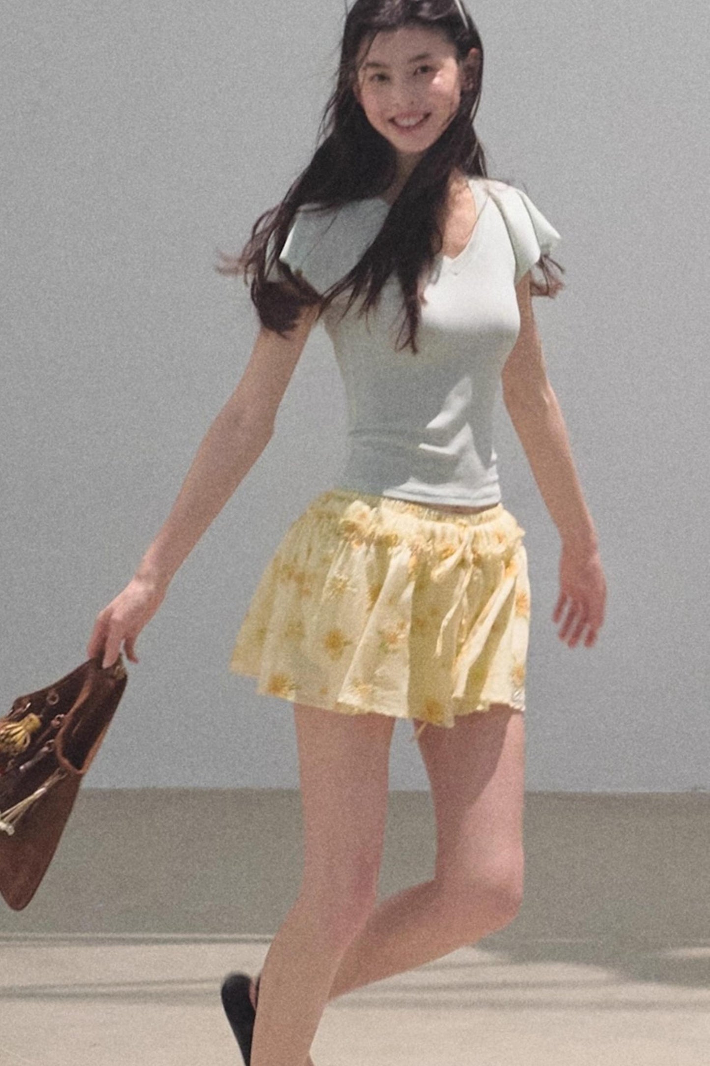 Embroidered Lyocell Puffy A-Line Skirt