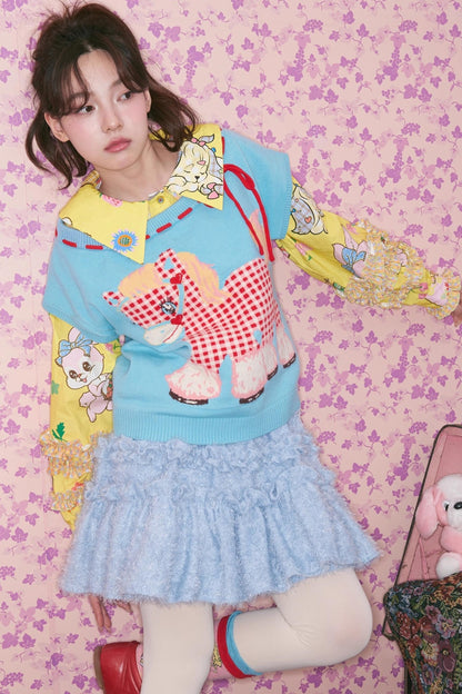 Plaid Pony Knitted Vest