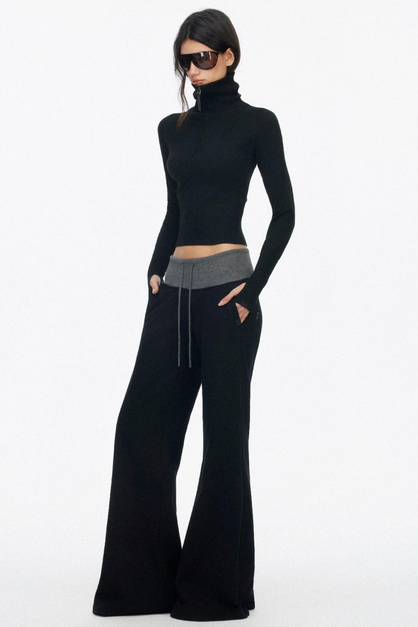 Half-High Collar Knit Top