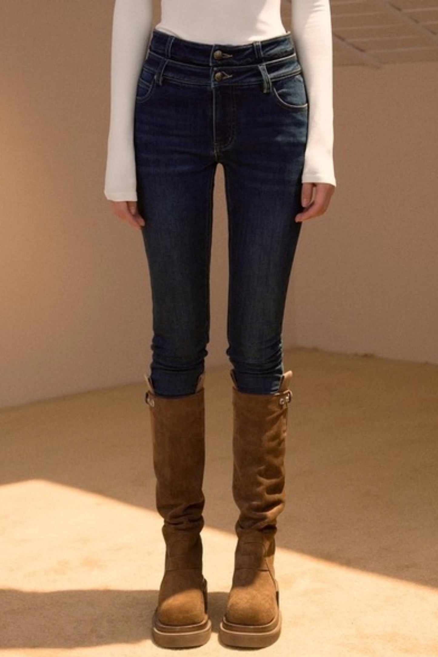 Vintage Fleece-Lined Slim-Fit Jeans