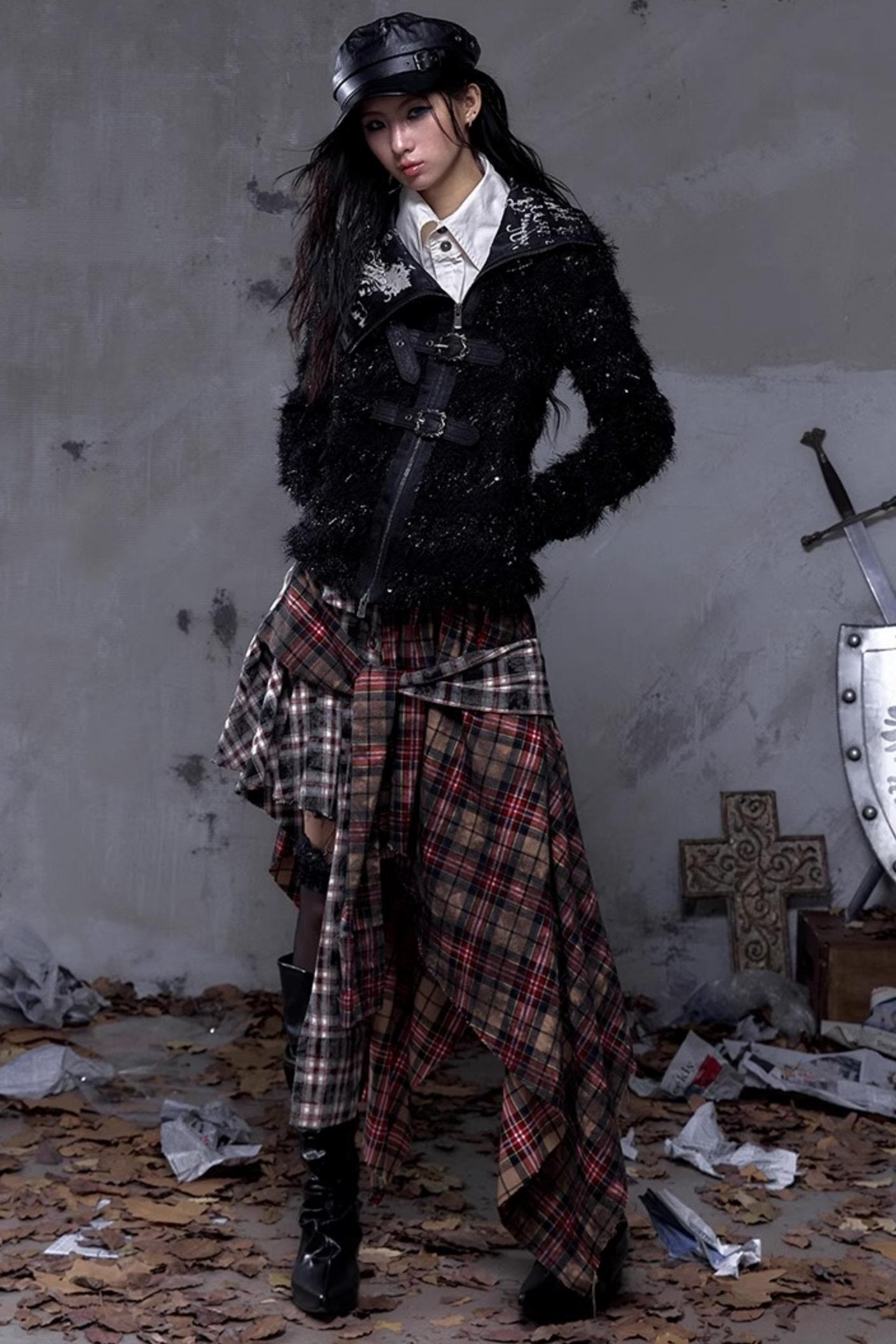 Vintage Punk Plaid Skirt