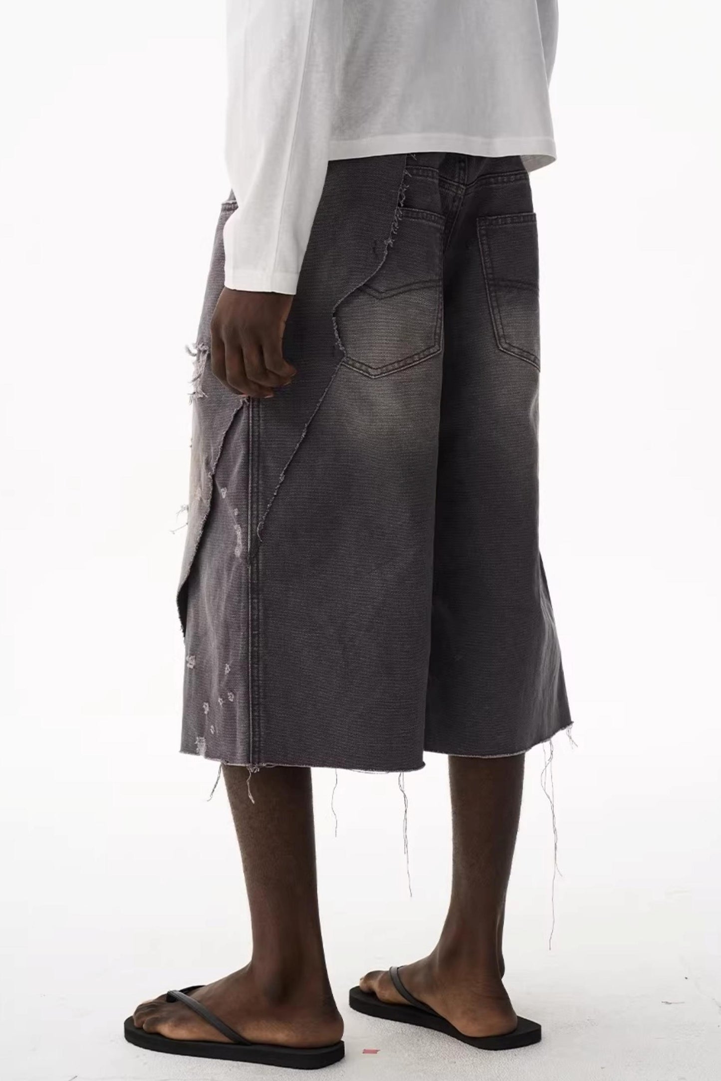 Double-Layer Distressed Shorts