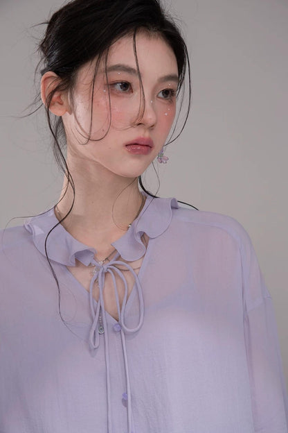 Acetate Deep Purple Blouse Set