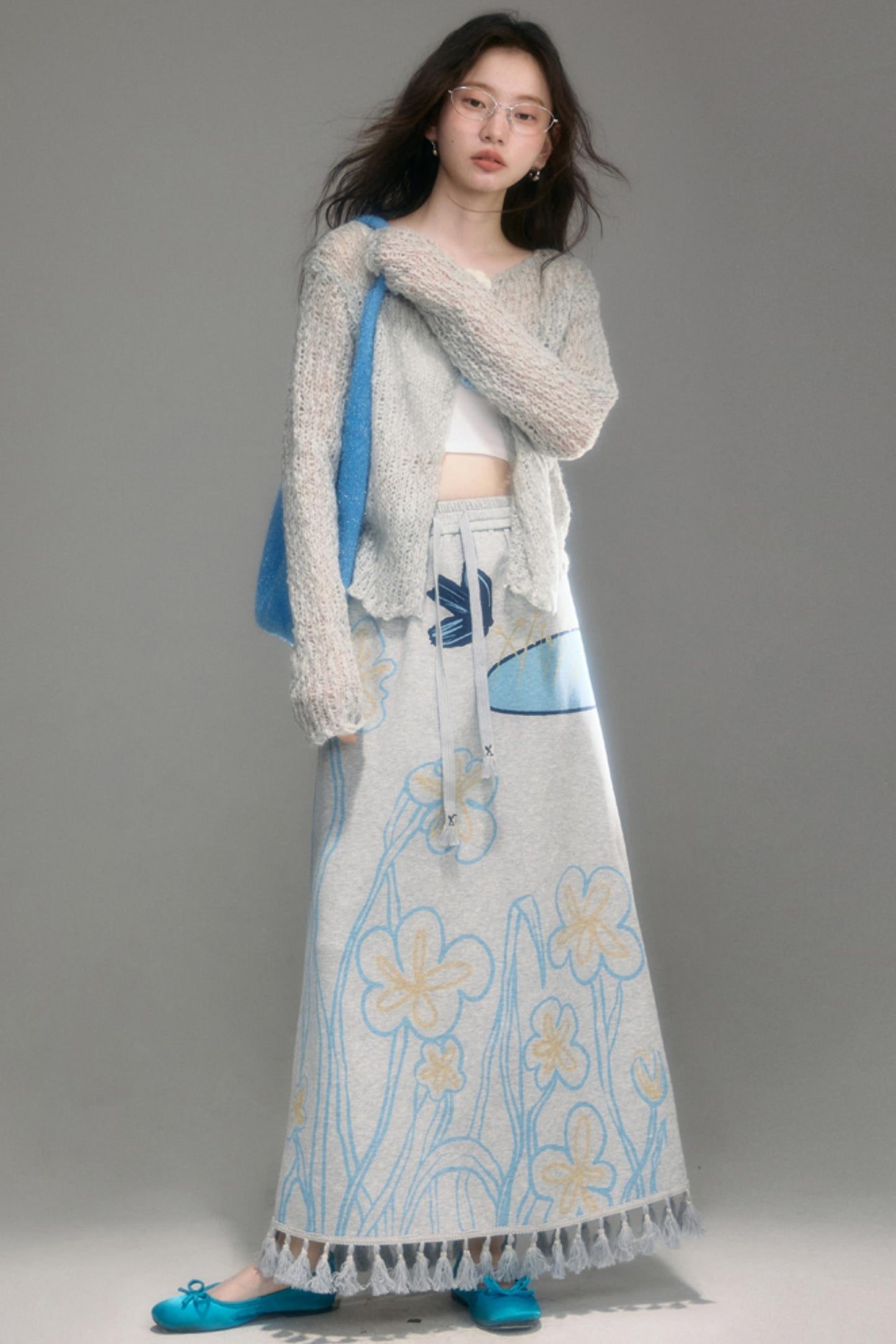 Flying Bird Print Skirt