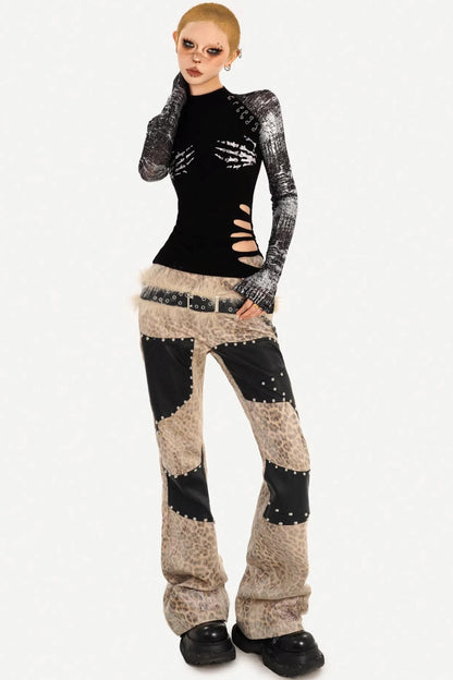 Skull Print Punk Top