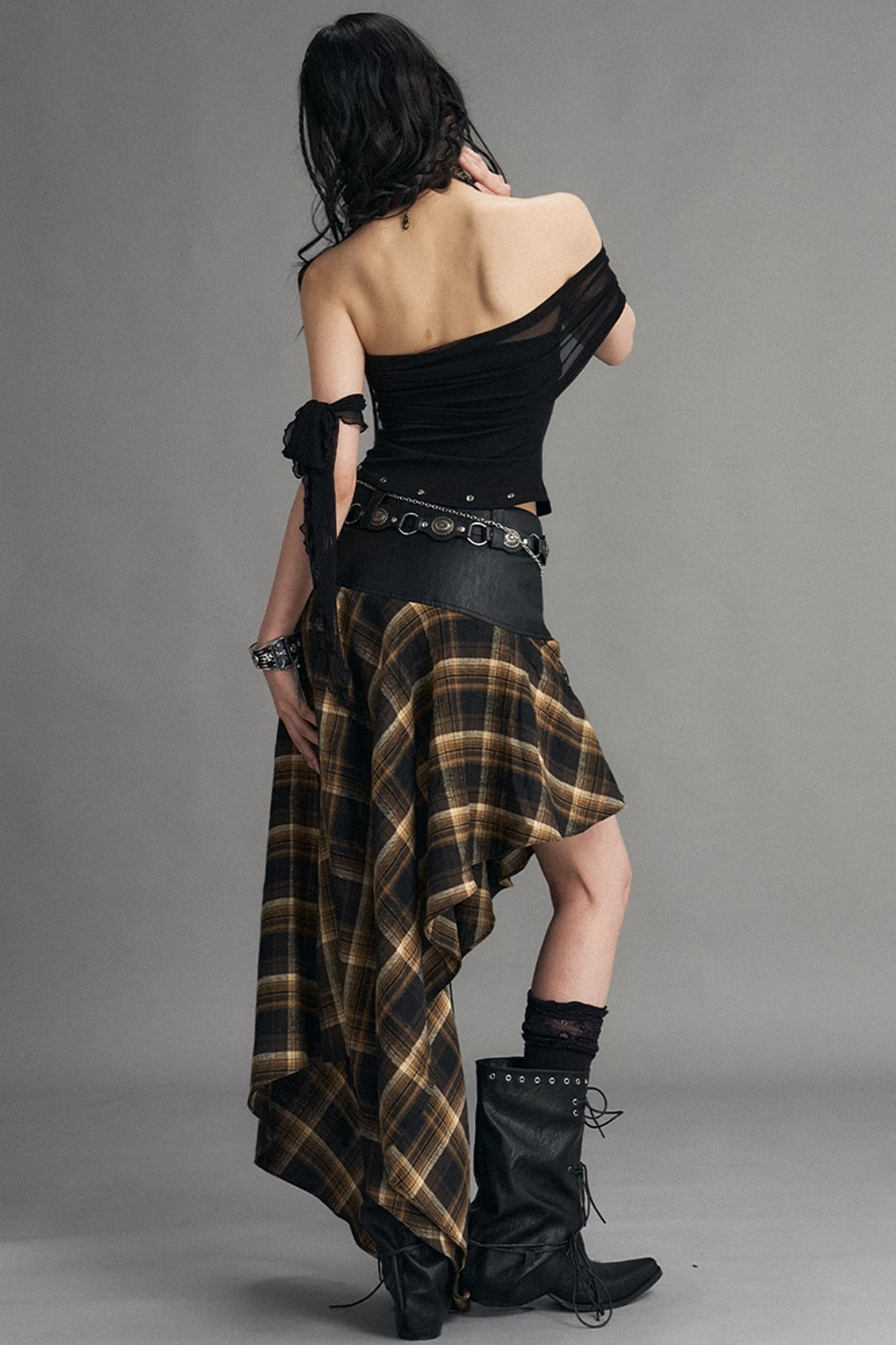 Punk Retro Plaid Skirt