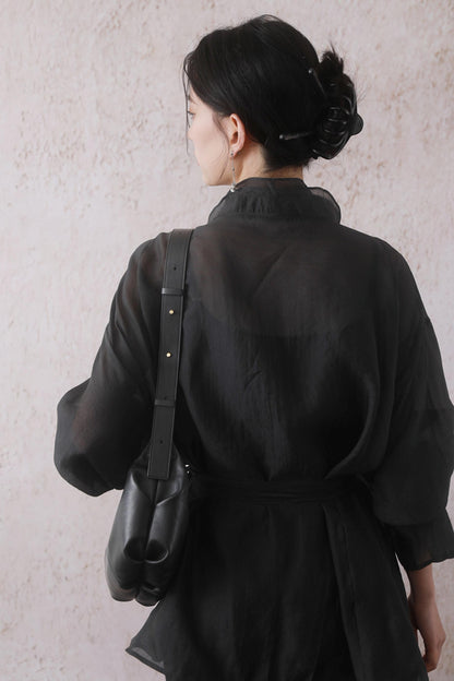 Elegant Sheer Black Two-Piece Set