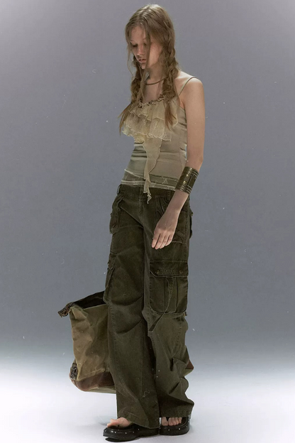 Tie-Dye Beaded Lace Camisole Top