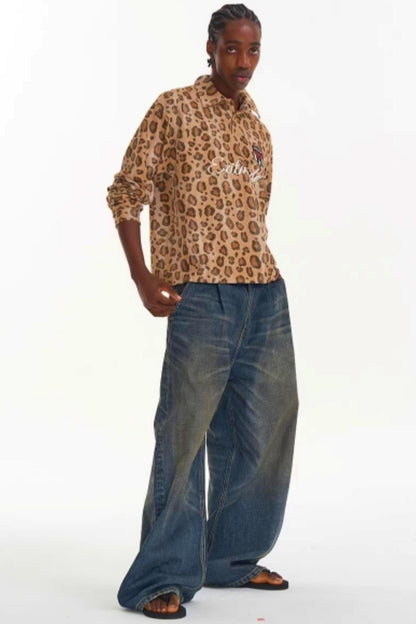 Leopard Print Polo Top