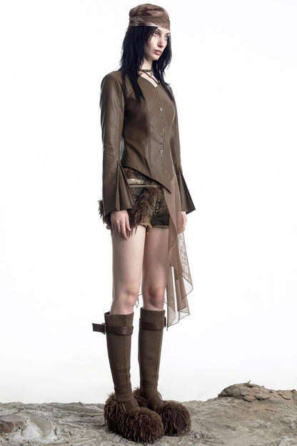 Urban Leather Flared Shirt