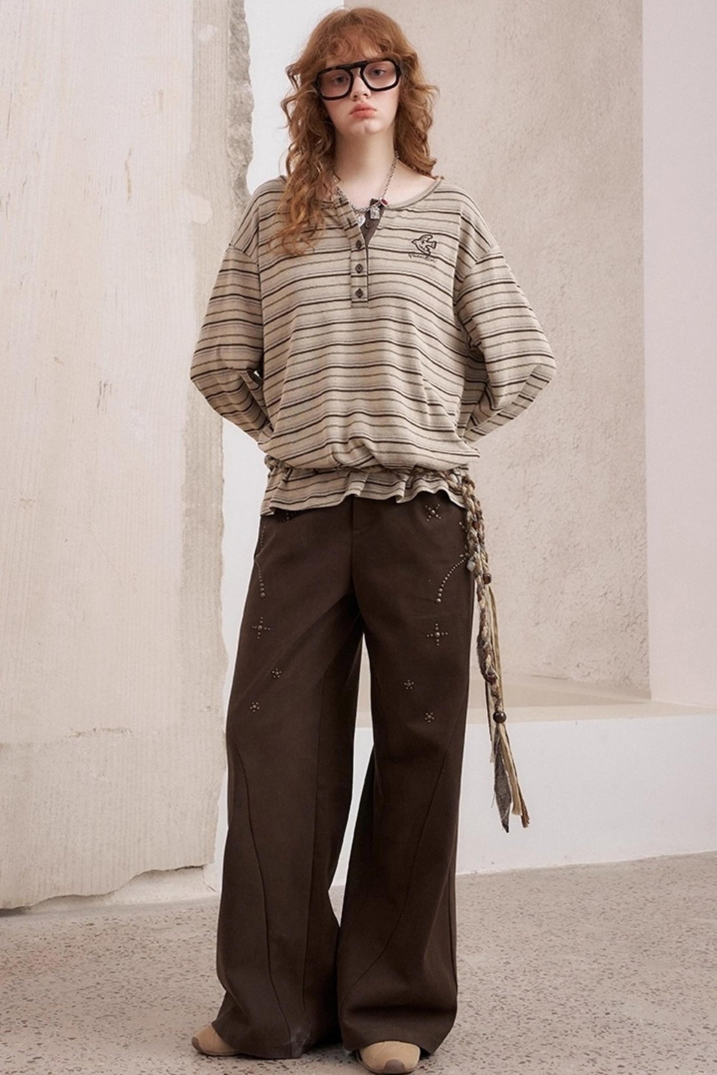 Diamond Straight Loose Wide Pants