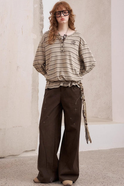 Diamond Straight Loose Wide Pants