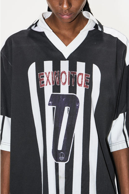 Striped V-Neck Polo Tee