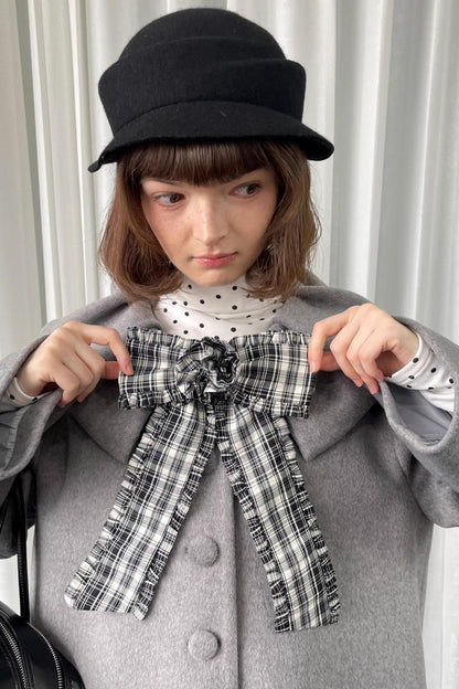 Vintage Plaid Bow Brooch