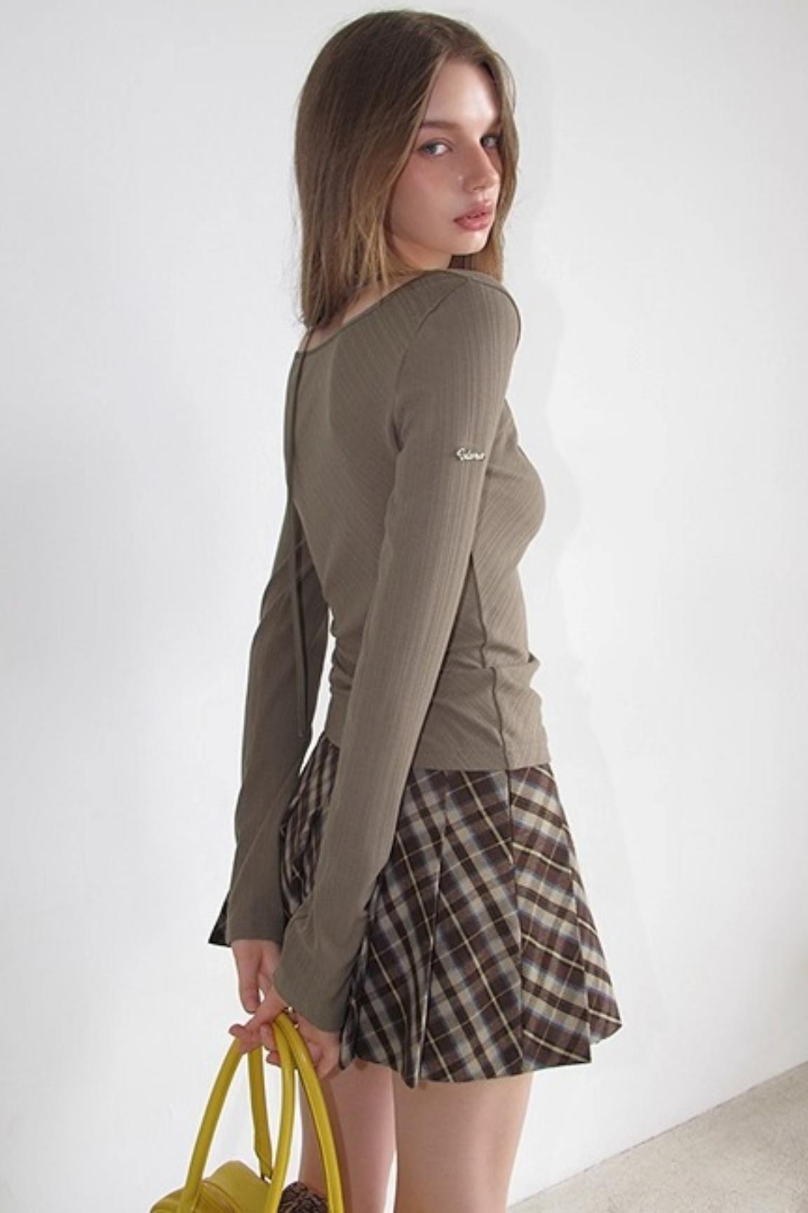 Vintage Plaid Waist Slimming Skirt