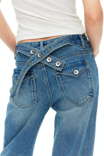 Vintage Distressed Cotton Jeans