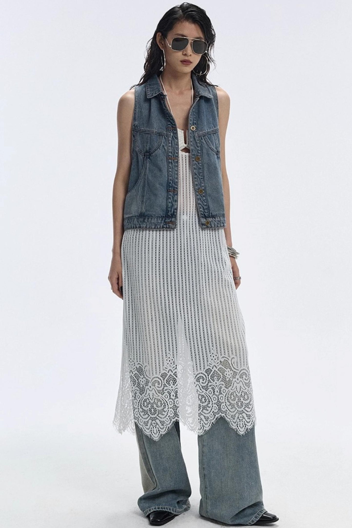 Summer Blue Washed Denim Vest