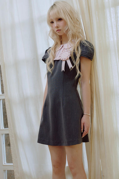 Pink Pleated Lace Suit Dress